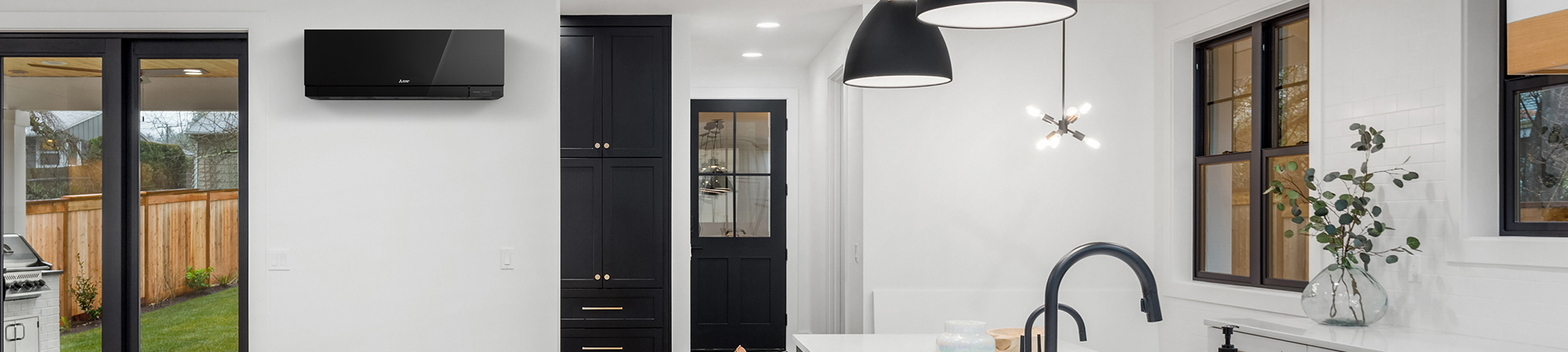 Modern kitchen black and white aesthetics with EF_396219393